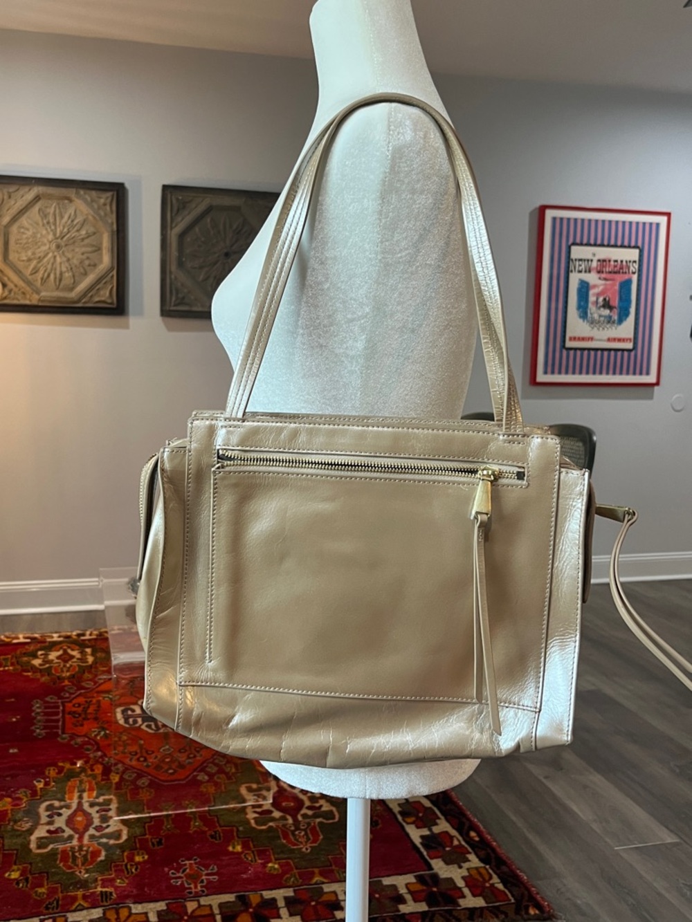 HOBO Leather Tote in Light Metallic